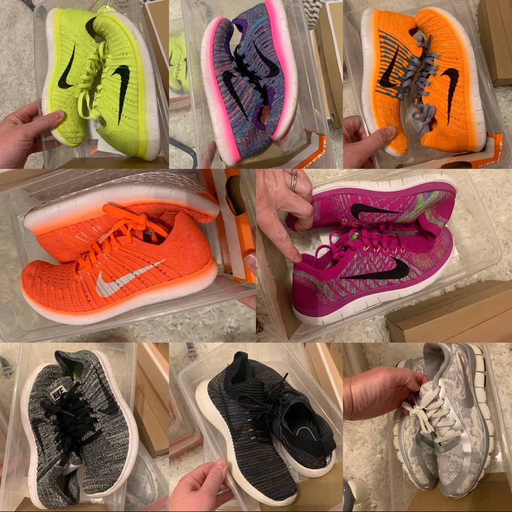 Nike FREE RN Flyknit BUNDLE: 8 pair of size 7’s